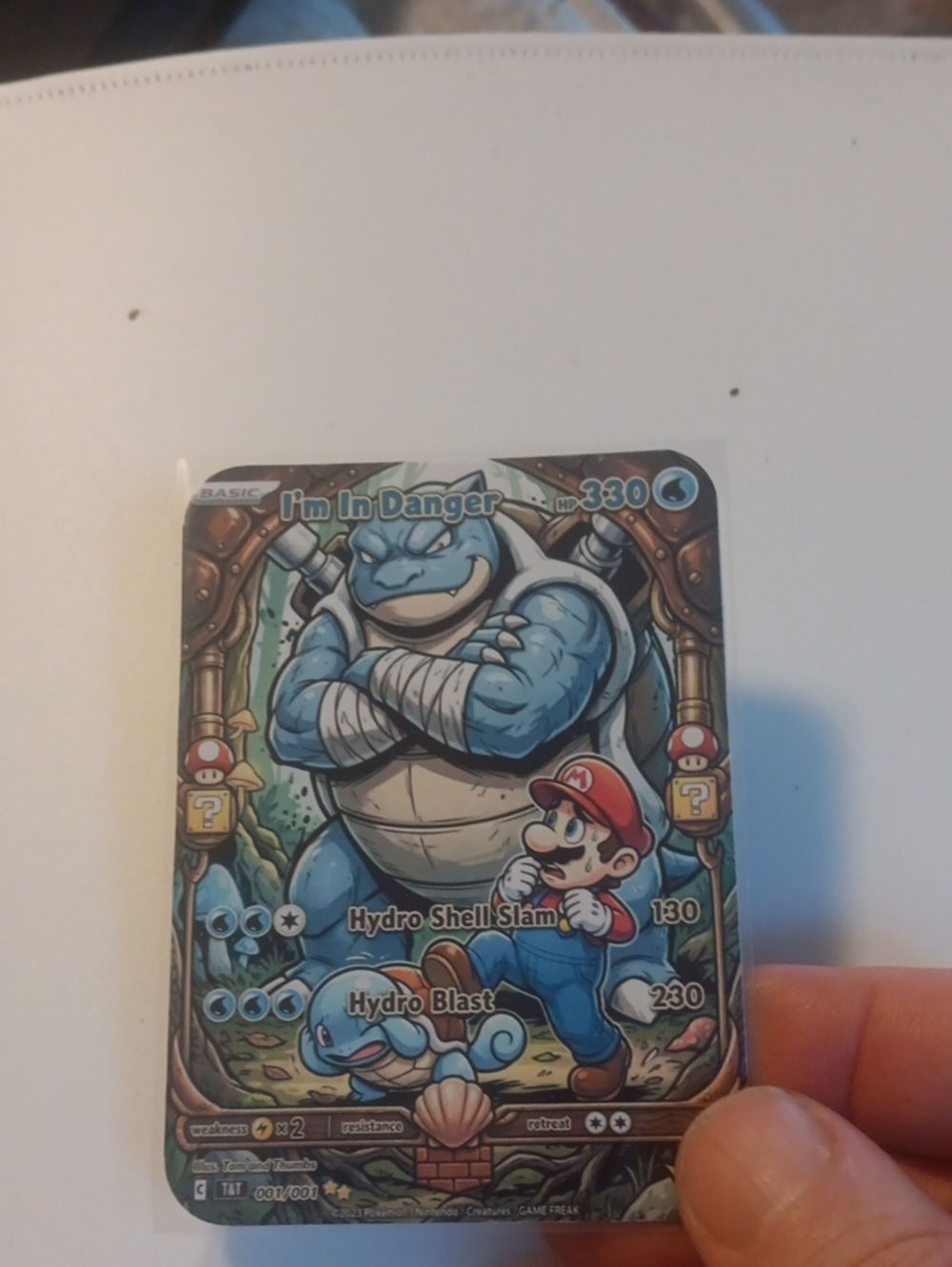 I'm In Danger Blue Blastoise Mario Collectible Game Card